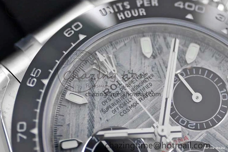 0509 WeatherProof Daytona 116519 SS TWF 1:1 Best Edition 904L Steel Gray Meteorite Black Dial on Oysterflex Strap A 2410